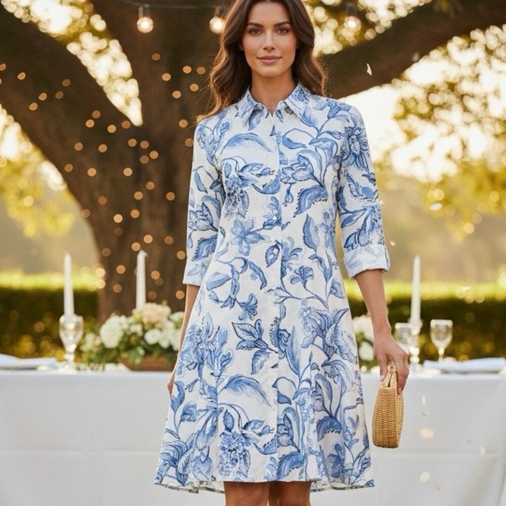Cynthia Steffe Floral Shirt dress Above knee Size L